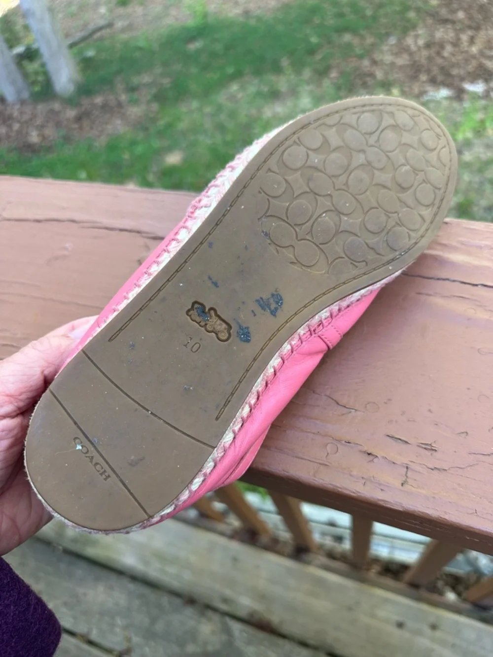 Coach pink leather espadrille shoes